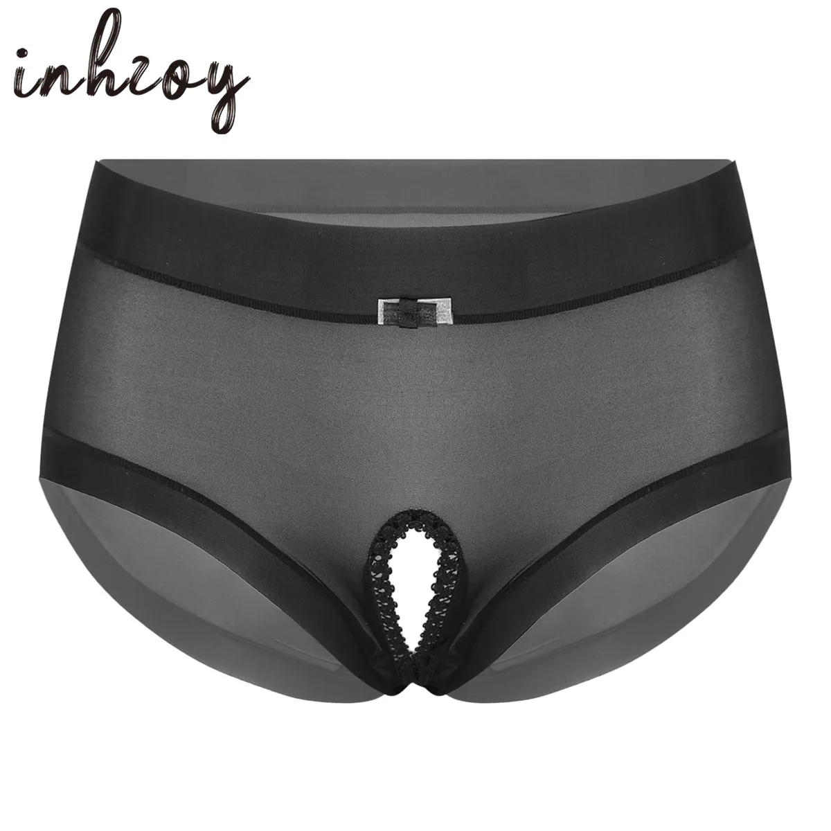 

Men Women Low Waist Mesh See-through Boxer Panties Sheer Crotchless Stretchy Thin Briefs Lingerie Underwear Underpants