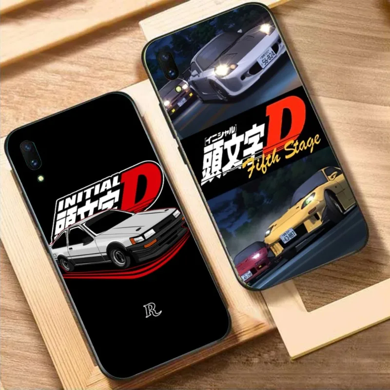 Initial D AE 86 Phone Case For Huawei Mate 40 30 20 10 Pro Lite Nova 9 8 5T Y7p Y7 Soft Black Phone Cover