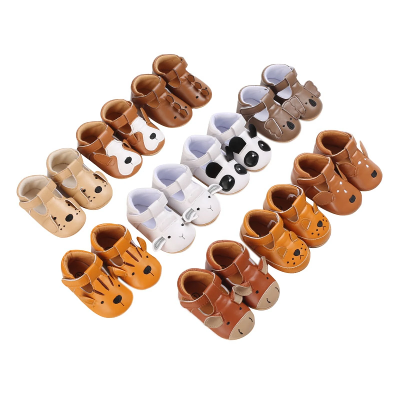 

10 Colors Baby Boys Girls Leather Shoes Non-Slip Soft Sole T-Strap Crib Shoes Infant Moccasins 0-18Months