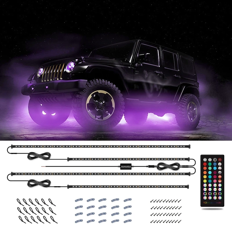 

4/6 in1 RGB Car Chassis Decorative Atmosphere Lamp LED Car Neon Light Strips