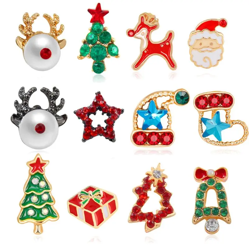

Christmas Gifts for Kids Teens Girls Christmas Crystals Inlaid Stud Earrings