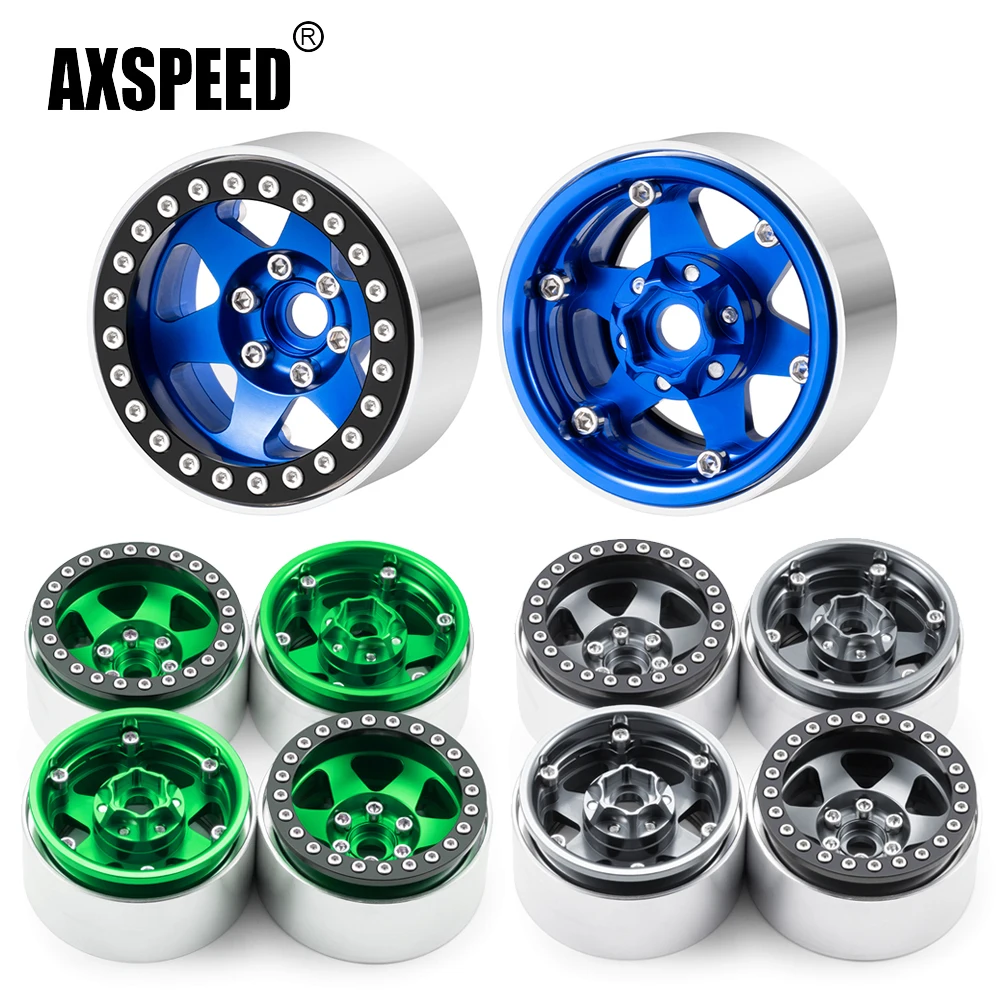 Фото AXSPEED 4 шт., металлический сплав, 1,9 дюйма, ширина 30 мм, ступицы колес с бисером для осевого SCX10 D90 TRX-4 1/10, детали для гусеничного автомобиля с дистанционным управлением, грузовика №1