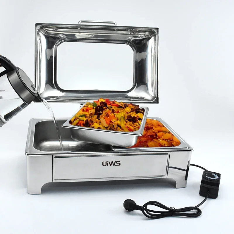 Электрический подогреватель еды из нержавеющей стали для ресторана 9 л набор