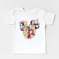 Kids Clothes Aesthetic Mickey Mouse Head Print Disney Princess Short Sleeves Hot Selling Brand Baby Shirts Harajuku Comfort