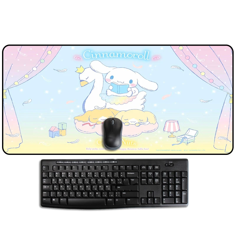 

Mousepad Gamer Mouse Pad Gaming Keyboard Pink Cinnamorol Pc Accessories Deskmat Anime Mause Pads Kawaii Cute Cartoon Rubber Mice