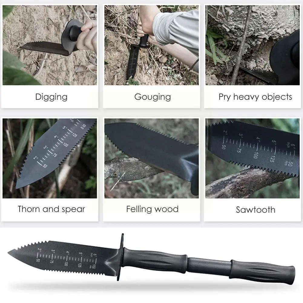 

Metal Digging Tools Serrated Edge Digger With Sheath Outdoor With Shovel Garden Steel Scale With Tools Knife X5r8