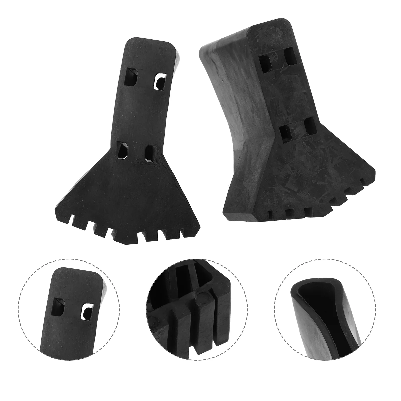 

2 Pcs Ladder Foot Cover Useful Covers Furniture Leg Pads Safety Mask Non-skid Feet Protector Rubber Non-slip Black Silicone Mat