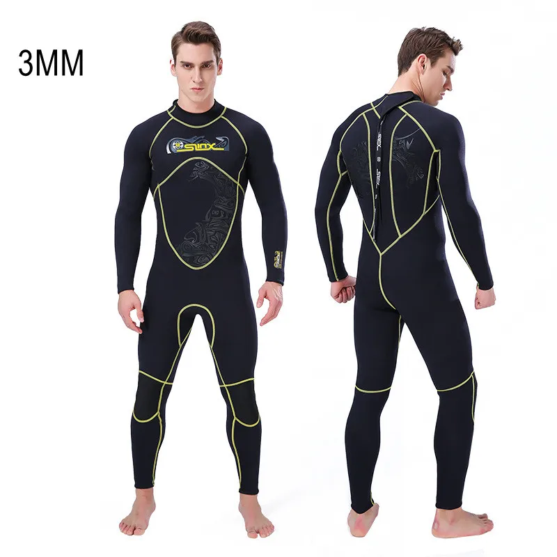 

3MM Neoprene Men Long Sleeve Snorkeling Keep Warm Wetsuit Swimwear Scuba Full Body UnderWater Hunting Surf Jellyfish Diving Suit