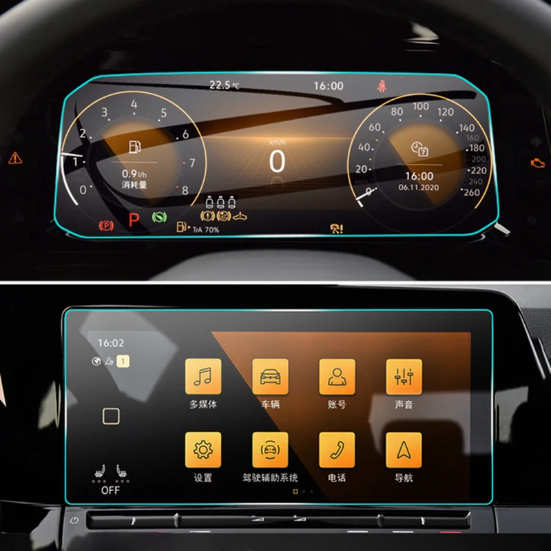

Для Volkswagen VW Golf 8 MK8 2020-2023 GTI GPS-навигационная пленка ЖК-экран, защитная пленка из закаленного стекла, аксессуары против царапин