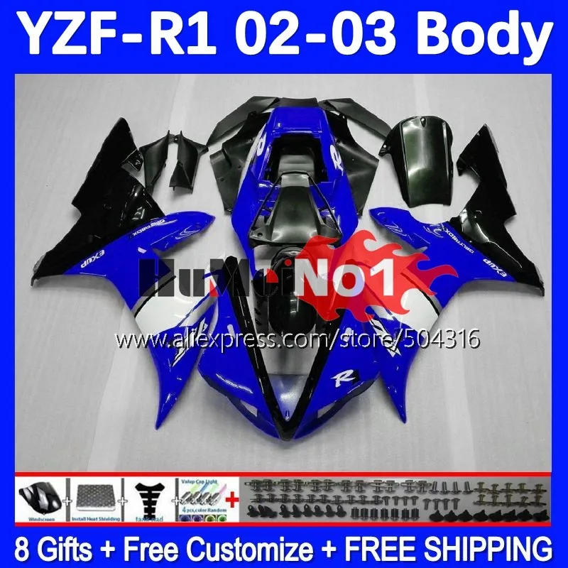 

OEM Bodys For YAMAHA YZF 1000 CC R1 R 1 YZF-R1 YZFR1 02 03 162MC.22 blue glossy YZF1000 1000CC 02-03 YZF-1000 2002 2003 Fairing