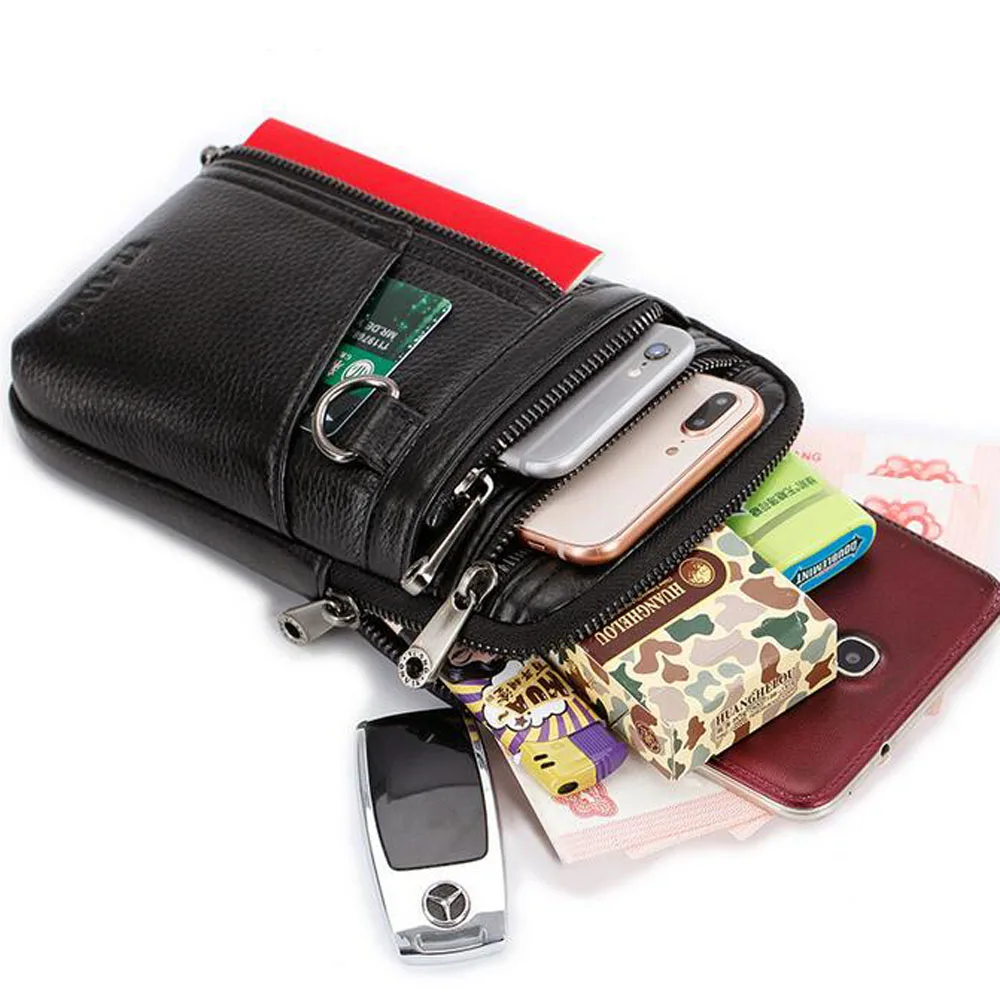 Поясная сумка для мужчин, дорожный мессенджер из натуральной кожи, сумочка для сотового телефона, маленькие кобуры на ремне через плечо от AliExpress RU&CIS NEW