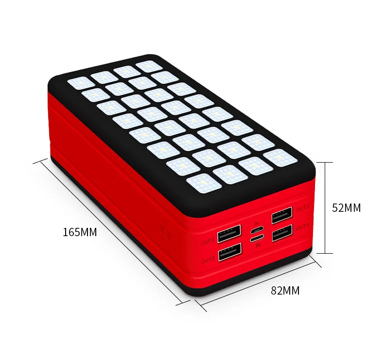 high tech 4 port wireless charging 50000mah solar power bank for all phone 50000mah free global shipping