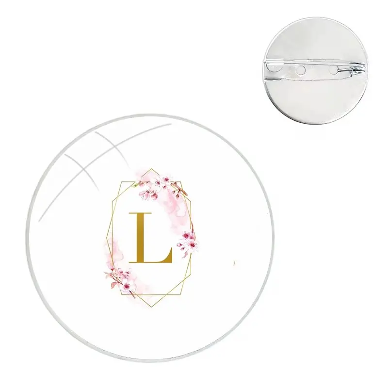 Броши из нержавеющей стали золотые буквы ABC