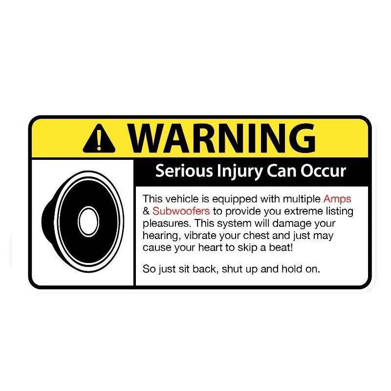 

10cm Personalized Fashion Warning Serious Injury Can Occur Waterproof and Sunscreen PVC Decal Car Sticker