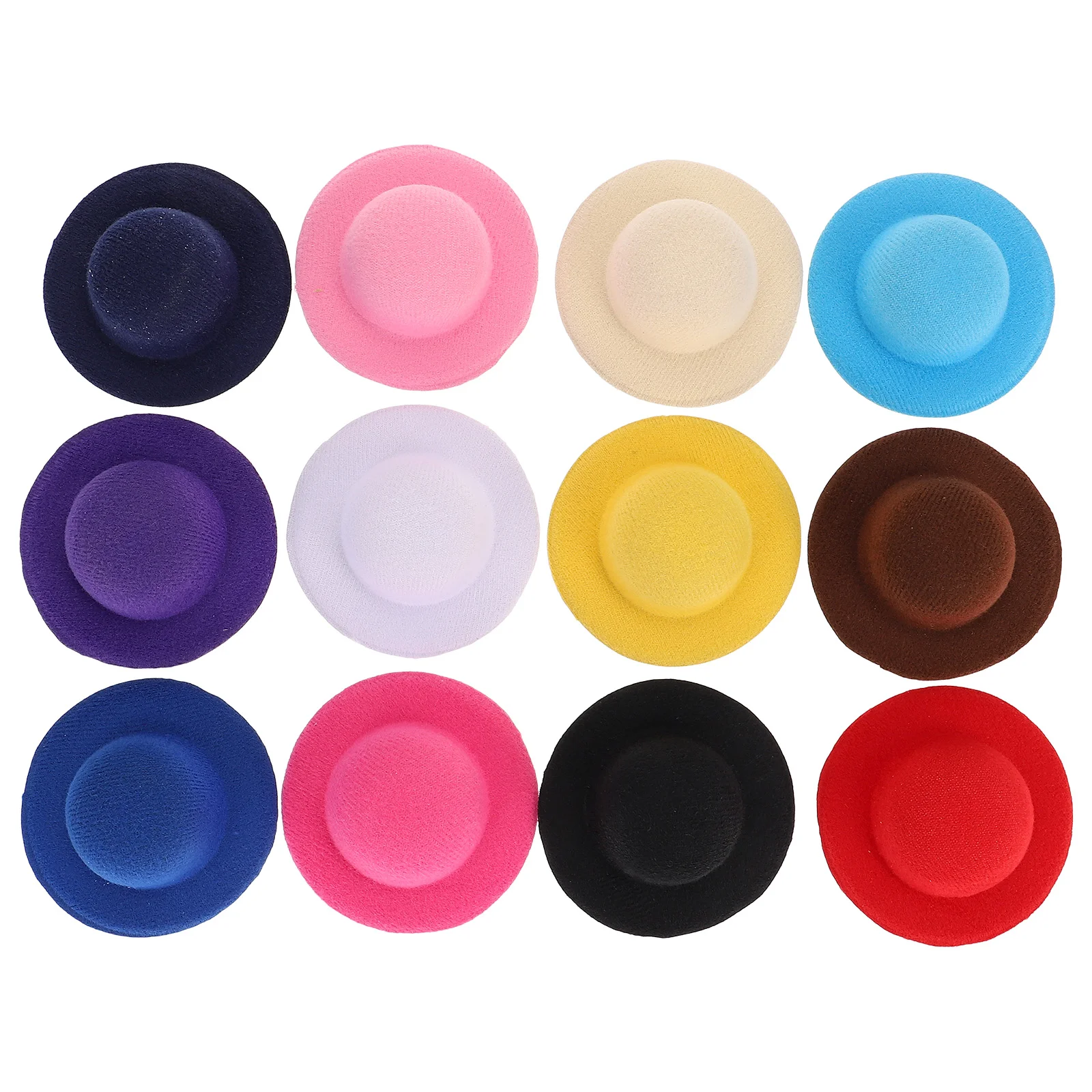 

12 Pcs Puller Hat Hair Clips Colorful Hats Miniature Small Cloth Cap Fabric