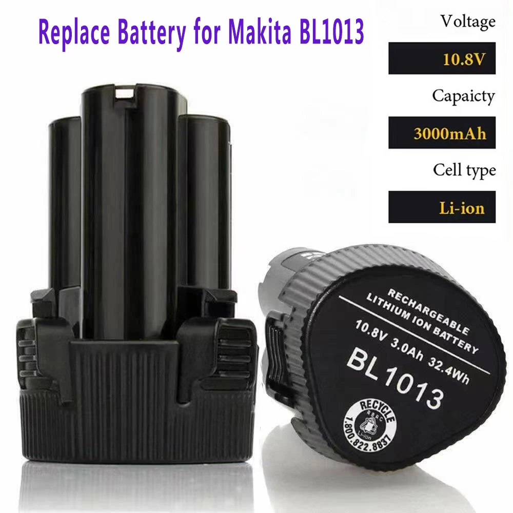 

10.8V 3.0Ah Real capacity Li-ion Battery For Makita BL1013 BL1014 BL 1013 BL 1014 LCT203W 194550-6 194551-4 195332-9 DF030D