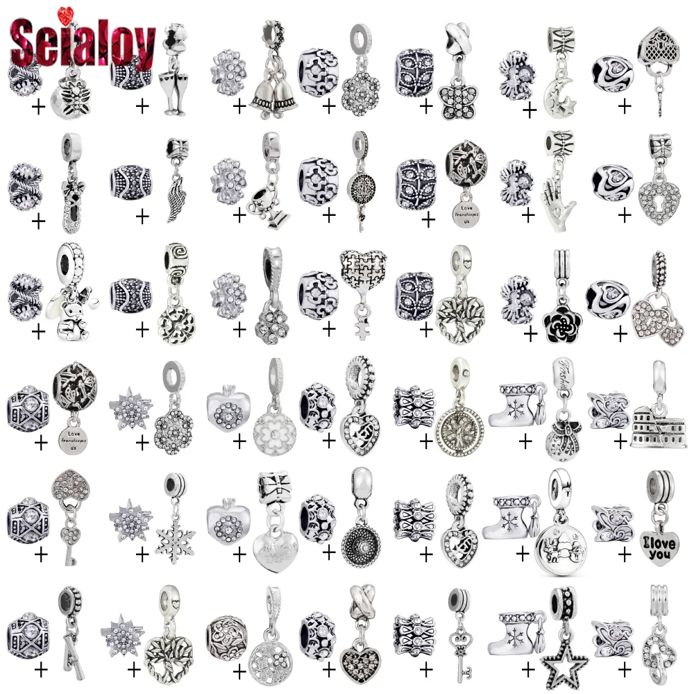 

Seialoy 2pcs Silver Color Tree Of Life Boots Beads & Christmas Tree Charm Bells Trophy Pendant Diy Bracelet Necklace Accessory