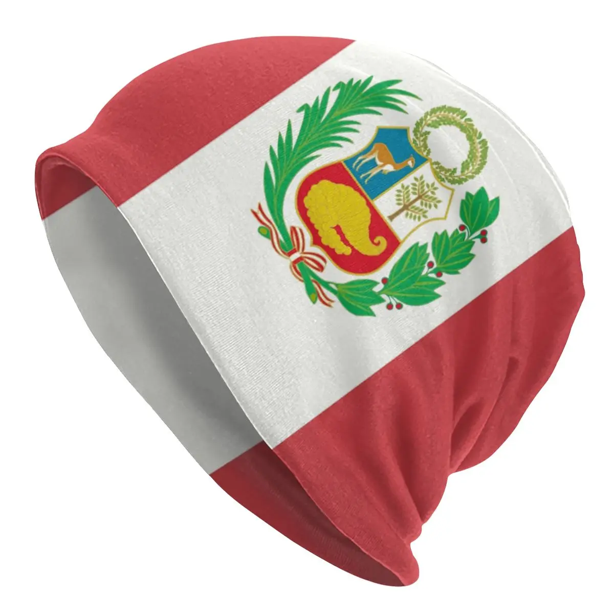 

Unisex Bonnet Winter Warm Knitting Hat Men Women Flag Of Peru, Peruvian Flag Cool Beanies Caps Adult Beanie Hats Outdoor Ski Cap