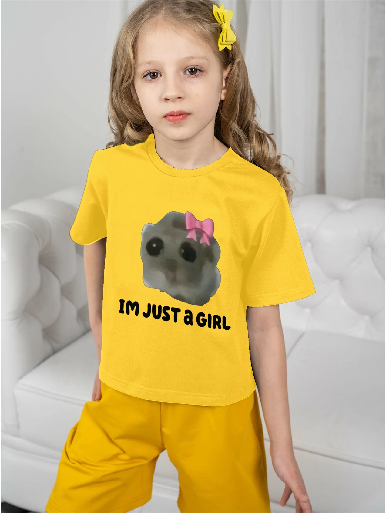 Футбольная рубашка с абстрактным принтом котенка для девочек 5–14 лет