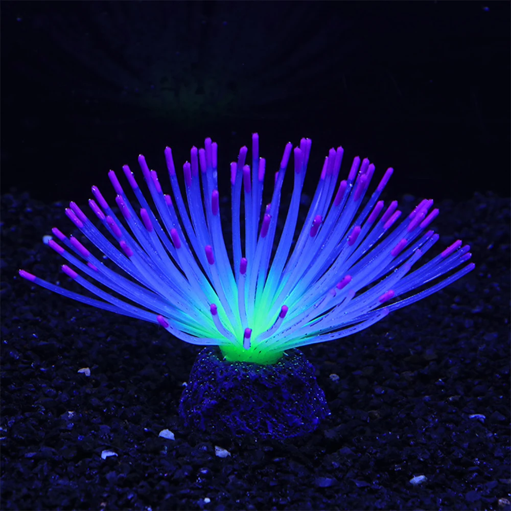 Fake Water Grass Aquarium Fish Tank Landscaping Decoration Silicone Simulation Rainbow Sea Urchin for Home Aquarium Decor images - 6