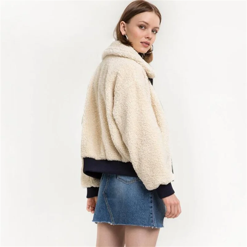 Autumn Retro faux mink leather jacket womens winter thicken warm fur leather coat woman loose jackets fashion casual clothes