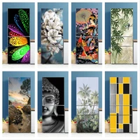 refrigerator sticker 3d self adhesive kitchen decoration wallpaper fridge door cover flower bamboo poster buddha decal for home