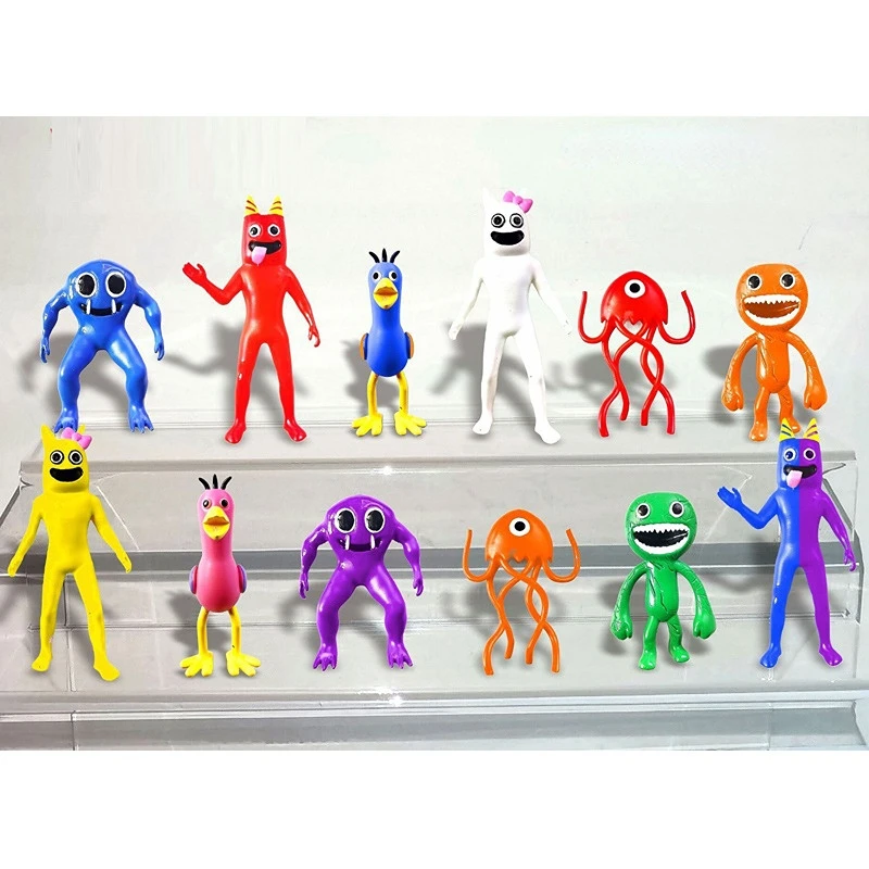 

6/12Pcs/set Garten of Banban Figures Model Dolls Horror Game Rainbow Friends Anime Figure Car Cake Decoration Children Toys Gift