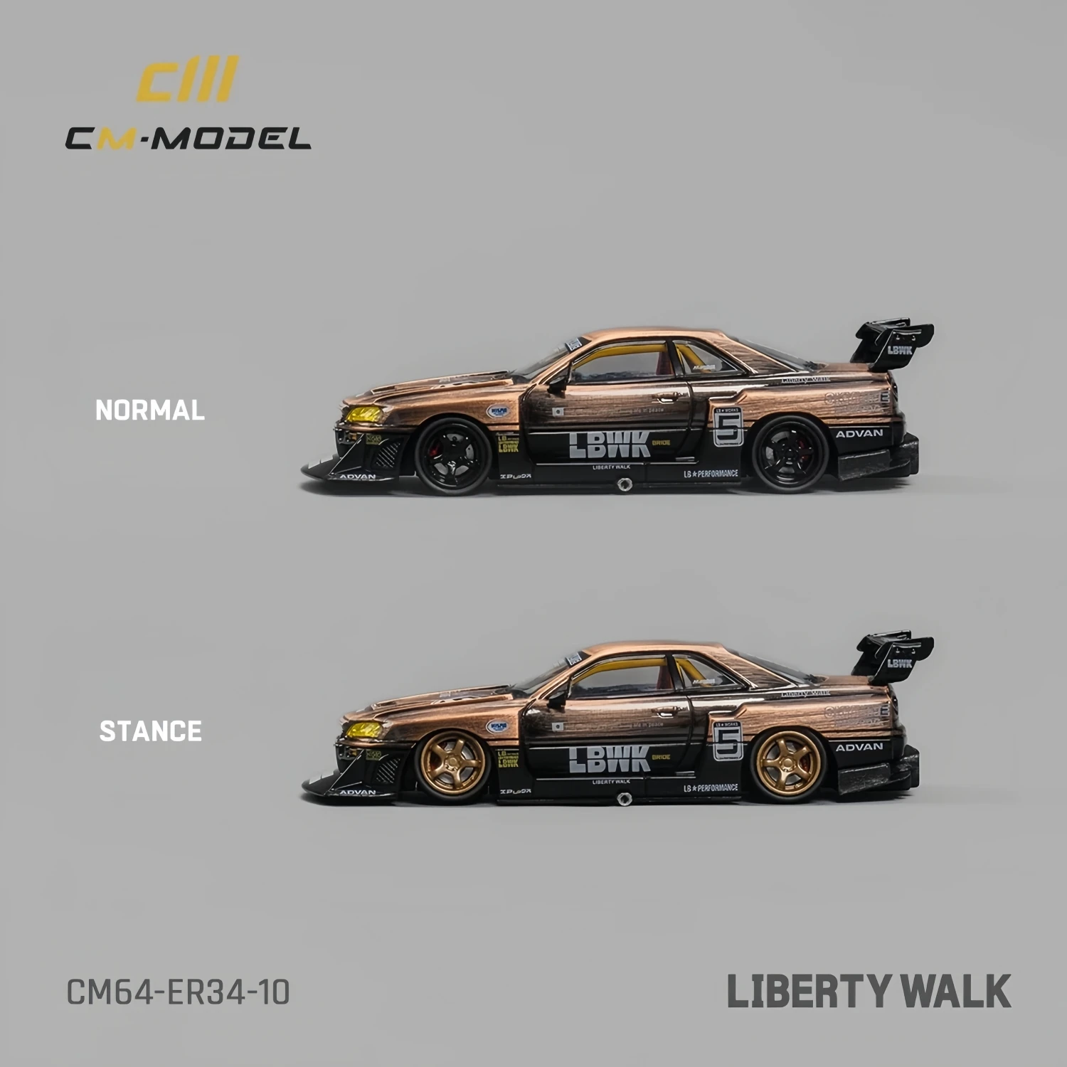 Фото В наличии: Коллекционная масштабная модель автомобиля CM Model 1/64 Liberty Walk ER34 Bryanlivery №1