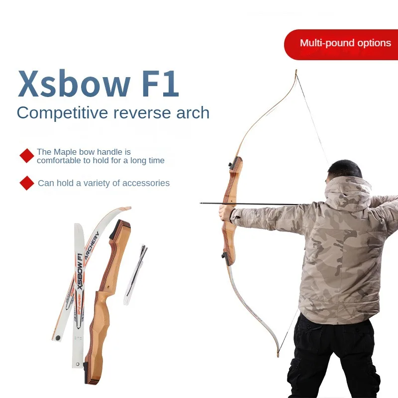 

1set Archery Recurve Bow 16-38lbs Archery Hunting Right Hand Target Longbow Shooting Practice Bow for Beginner Hunting Bow