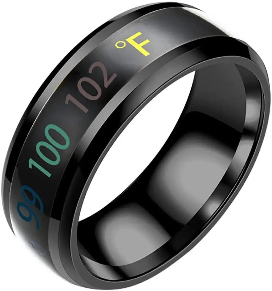 

Couple Temperature Rings, Fashion New Physical Intelligent Induction Finger Stackable Joint Ring Mood Display Ring Magic Jewelry