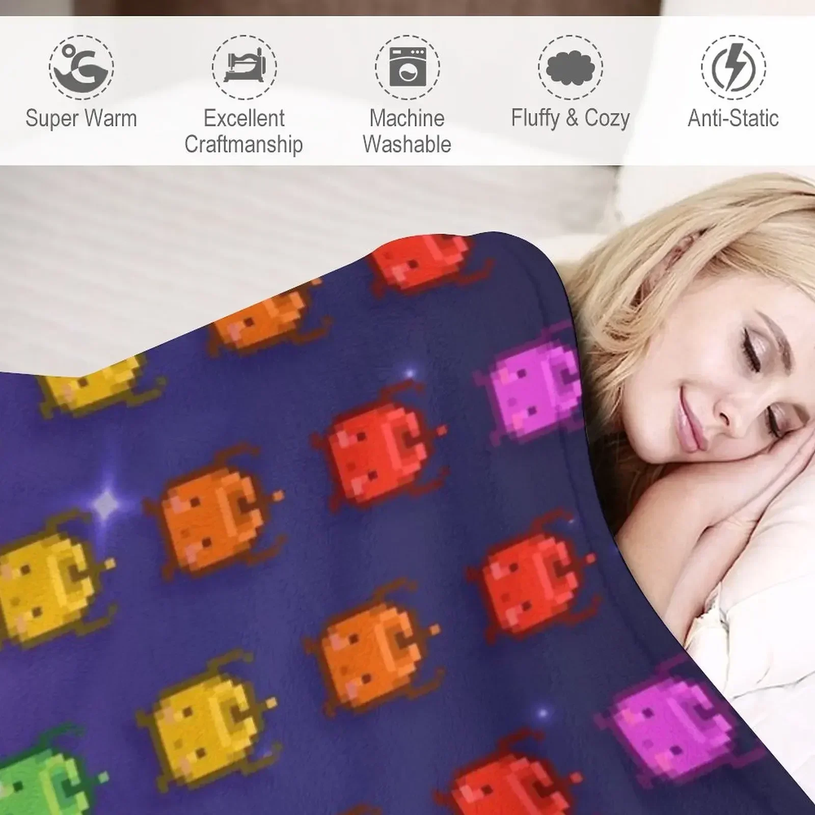 Радужное одеяло Stardew Valley Junimos большие пушистые одеяла для младенцев