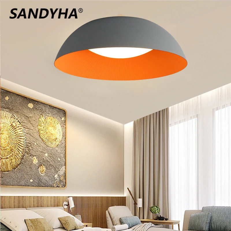 

SANDYHA Lampara Techo Plafonnier Led Light Luxury Atmosphere Ultra-thin Modern Round Ceiling Lamp for Living Room Home Decor