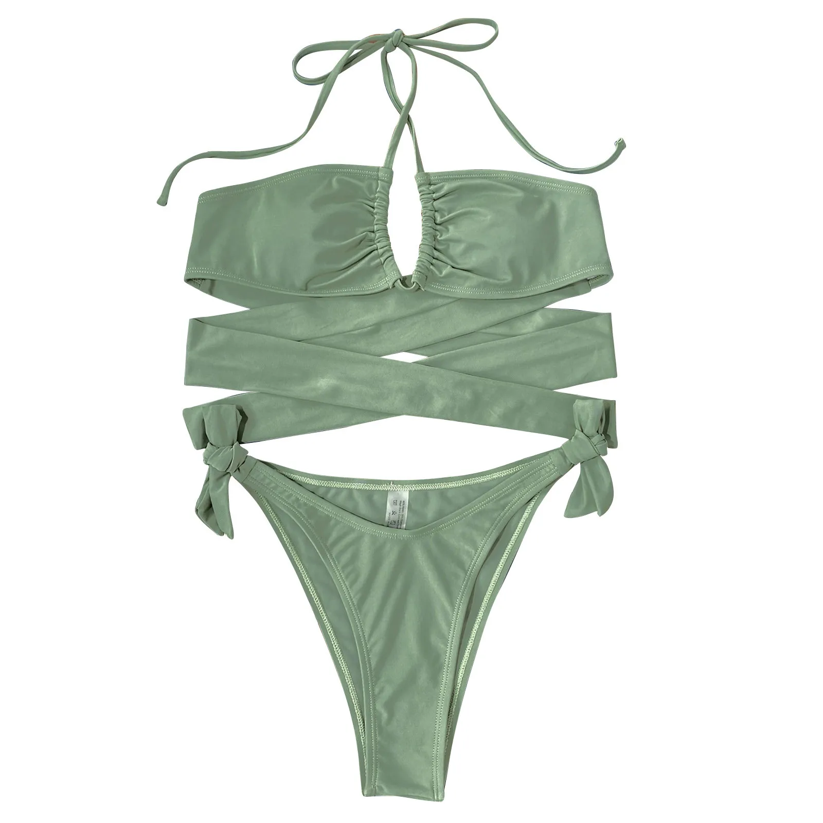 

Новинка 2022, спортивный бандо с принтом, бикини с пуш-ап, женский модный раздельный купальник, сексуальный пляжный купальник на шнуровке, куп...