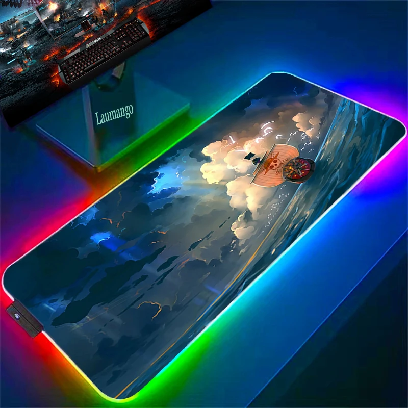 

Mousepad Xxl Gaming Mouse Pad One Piece LED Pc Gamer Accessories RGB Desk Mat Keyboard Large Extended Protector Mice Keyboards