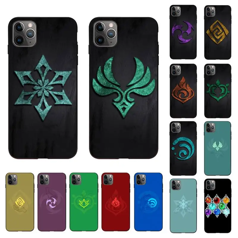 

MaiYaCa Genshin Impact Logo Phone Case for iPhone 11 12 13 mini pro XS MAX 8 7 6 6S Plus X 5S SE 2020 XR cover