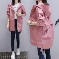 women coat mid length trench coat spring autumn loose top korean fashion free shipping wholesale plus size office women grace