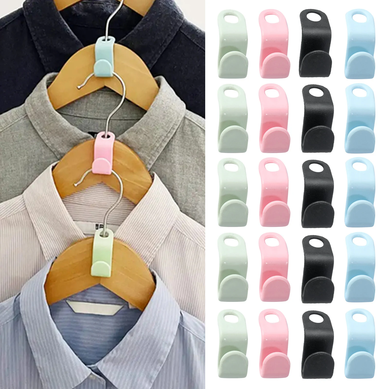 

10pcs Coats Hanger Connection Hook Multifunctional Mini Hanger Connecting Buckle Hook Space Saving Durable for Bedroom Wardrobes
