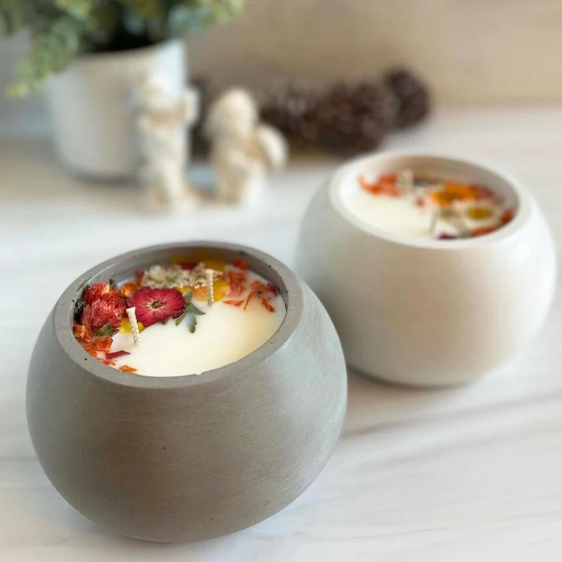 

DIY Round Candle Jar Pot Silicone Molds for Making Uv Epoxy Plaster Concrete Storage Box Mould Home Decor Flower Pot Planter
