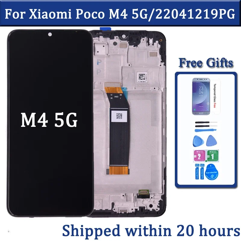 ЖК-дисплей 6 58 дюйма для Xiaomi Poco M4 5G сенсорный экран дигитайзер ЖК-запчасти POCO 22041219PG
