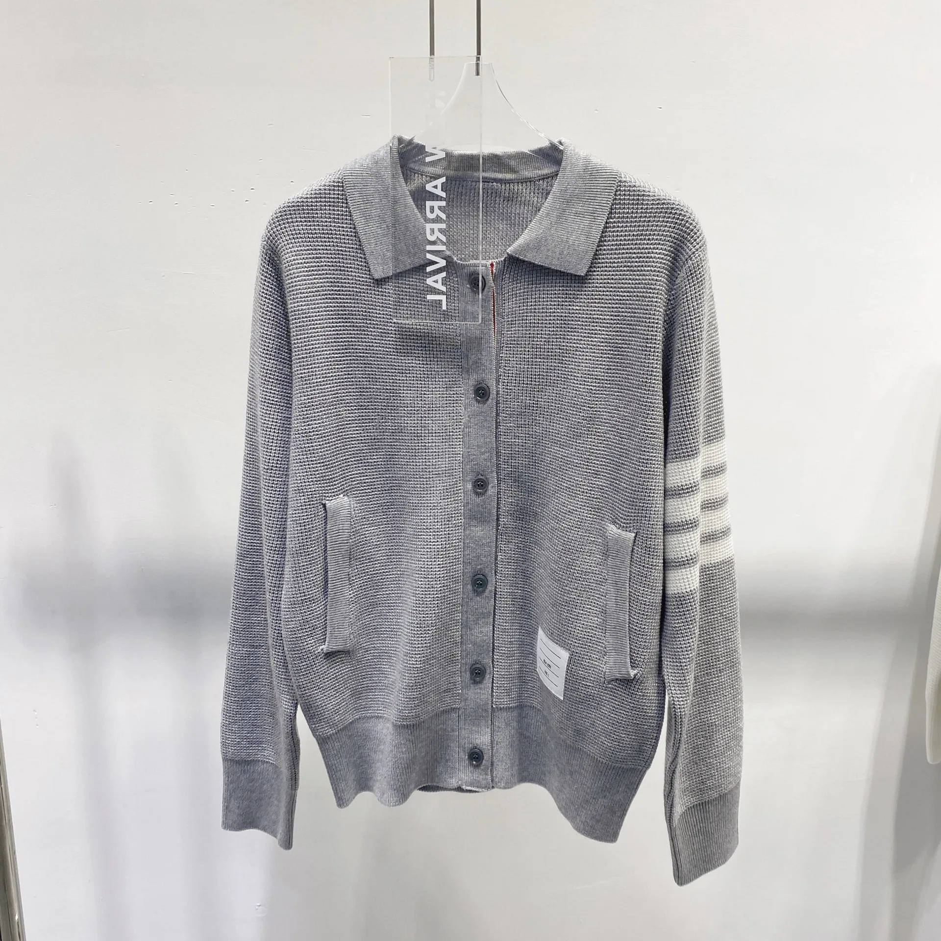 

High Quality TB Korean Fashion Waffle Lapel Coat Women Cardigan Tops Cardigan