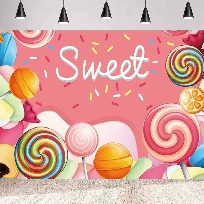 Sweet Candyland красочные леденцы фон для фотосъемки конфетная земля детский душ баннер