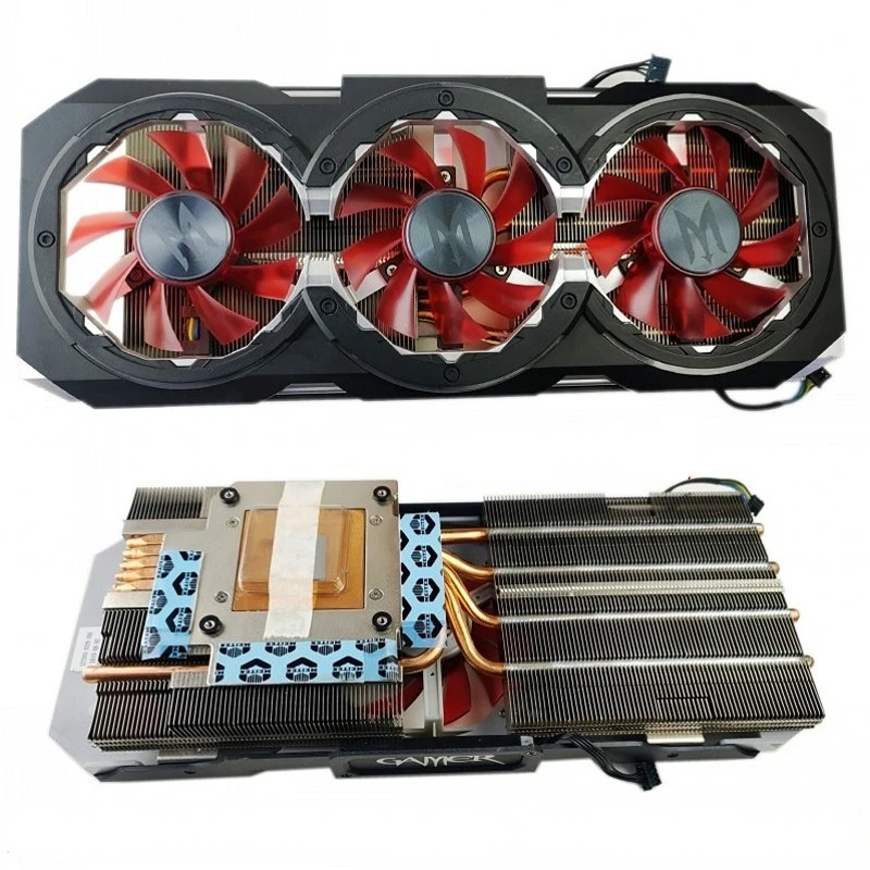 

JUULASEN DIY Pc Graphics Video Card Heatsink 5 Copper Heatpipe Cooling Components 58mm Hole Spacing 3 Fan