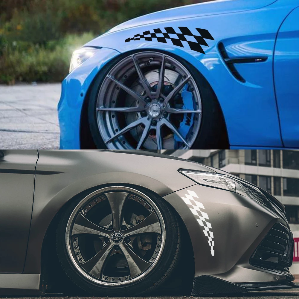 

2pcs Car Racing Stickers Vinyl Film Auto Wheel Eyebrow Decal For Audi Volkswagen VW Ford BMW Toyota Honda Benz Auto Accessories