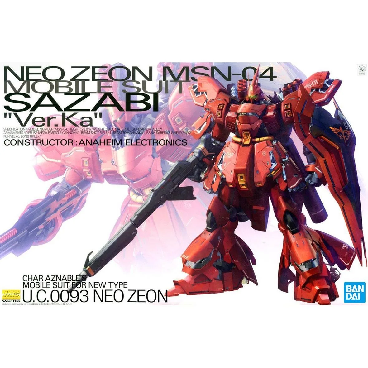 Фото BANDAI SPIRITS MG 1/100 Char's Sazabi Ver.Ka (версия Katoki) — пластиковый сборный конструктор №1