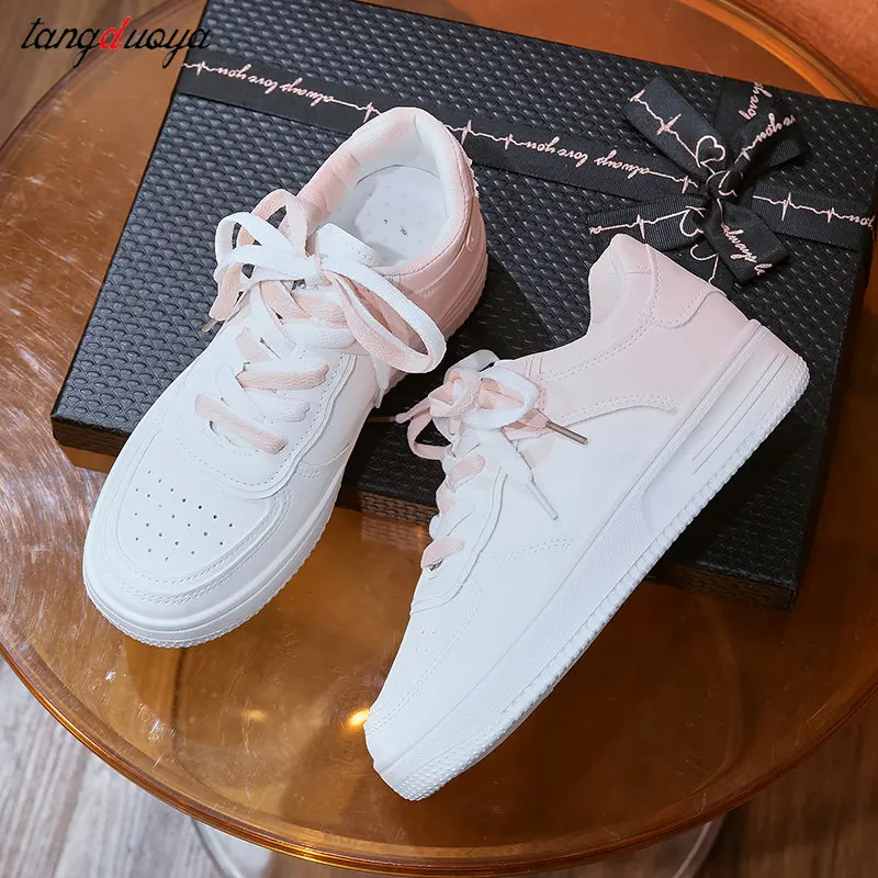 

Women Shoes 2022 Fashion White Sneakers Non Slip Casual Sports Shoes Women Lace Up Flats Women Vulcanize Shoes Zapatos Mujer