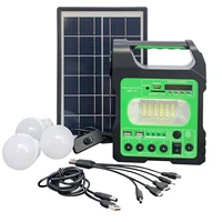 6W Portable Solar Generator Outdoor Power Mini Solar Panel Kit Battery Charging LED Lighting System With 3 LED Bulbs