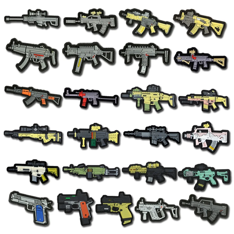 Фото ПВХ Gummi 3d Pistole Gewehr Ваффен ak47 вафель Kugel Airsoft Haken пластырь verschполотенце Abzeichen Kampf №1