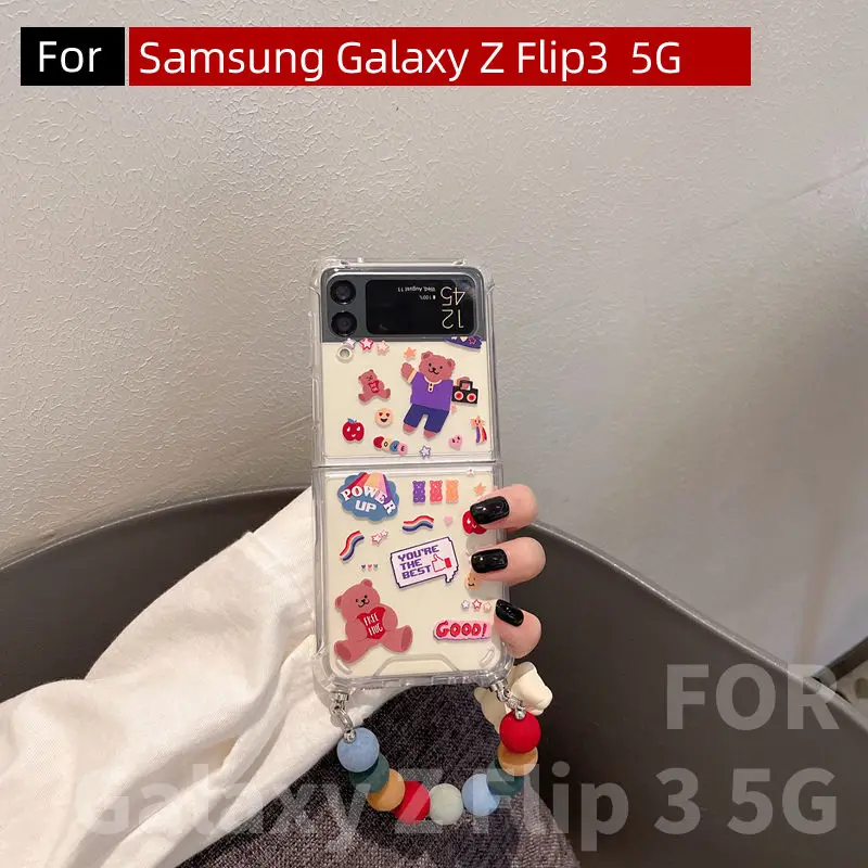 

For Samsung Galaxy Z Flip3 Case Cute bear For Samsung Z Flip 3 5G Flip3 Case cute case for girl