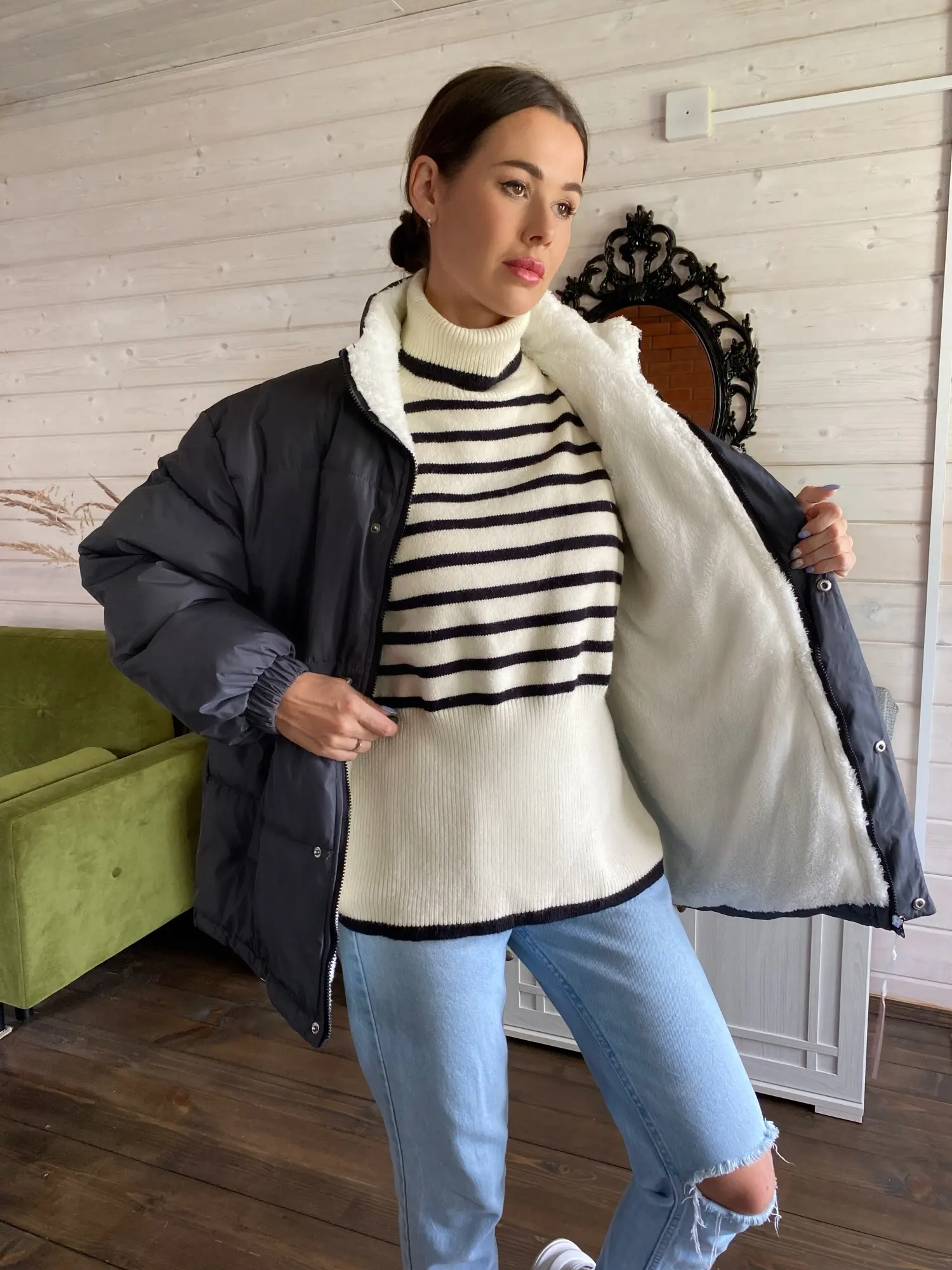 Fleece Thicken Letter Graphic Men&Women Winter Coat Unisex Oversize Parkas Korean Coat Warm Casual Jackets for Men and Women