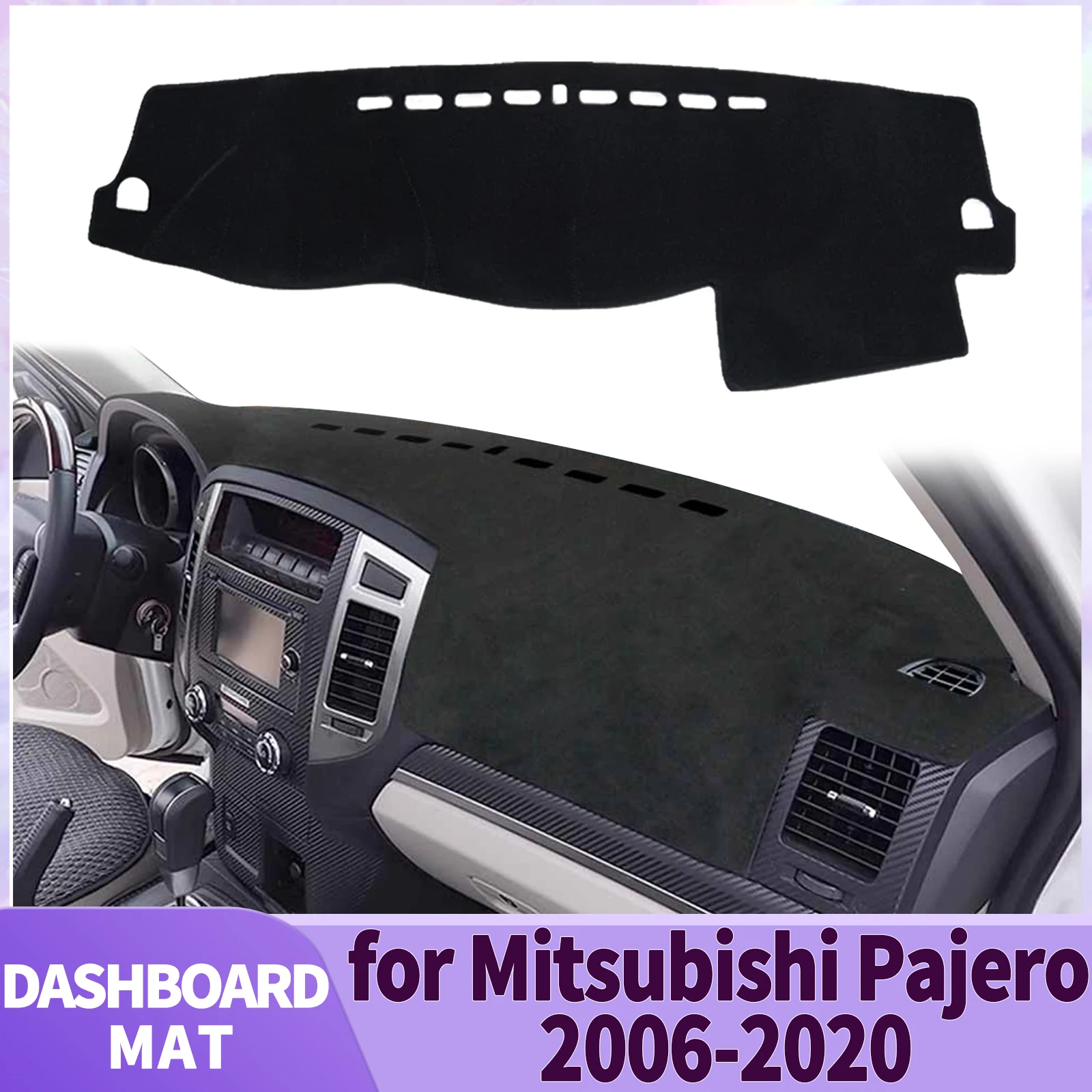 Фото Для Mitsubishi Pajero Shogun Montero 2006-2020 V80 V87 V93 V97 Dashmat Dashboard Cover Pad Защитный ковер DashMat Солнцезащитный козырек №1